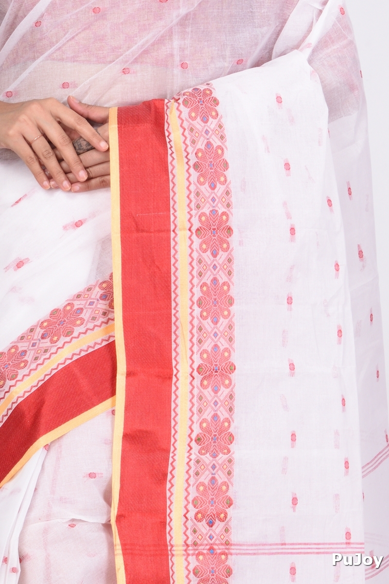Red Pure Cotton VelvetPar_tant Tant Saree (699)
