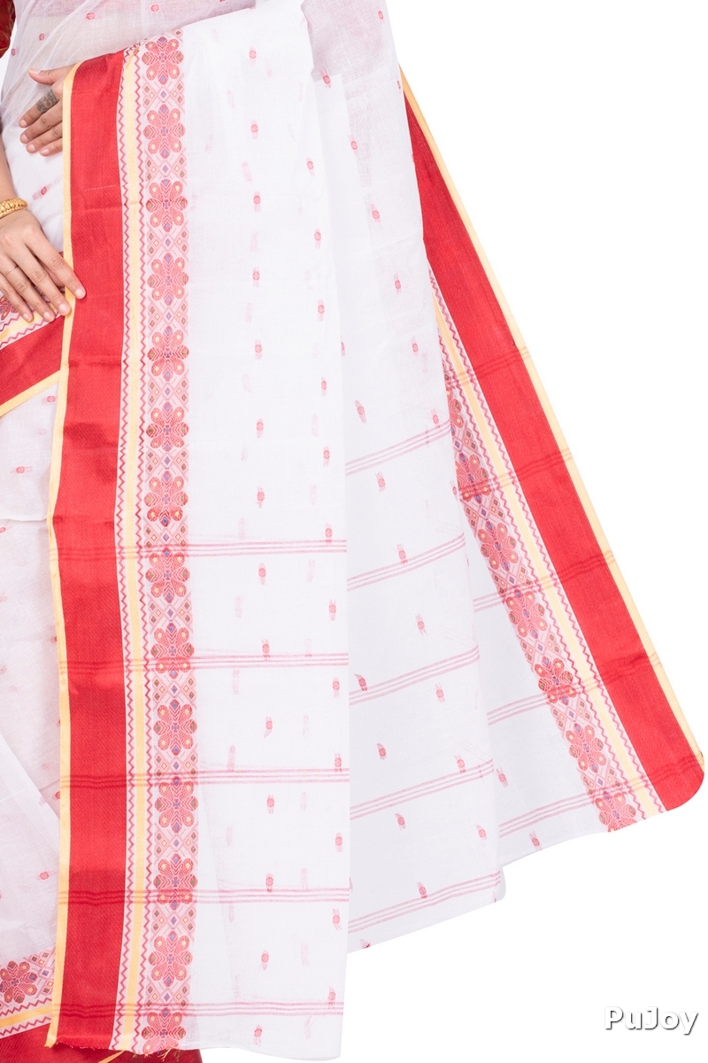 Red Pure Cotton VelvetPar_tant Tant Saree (699)