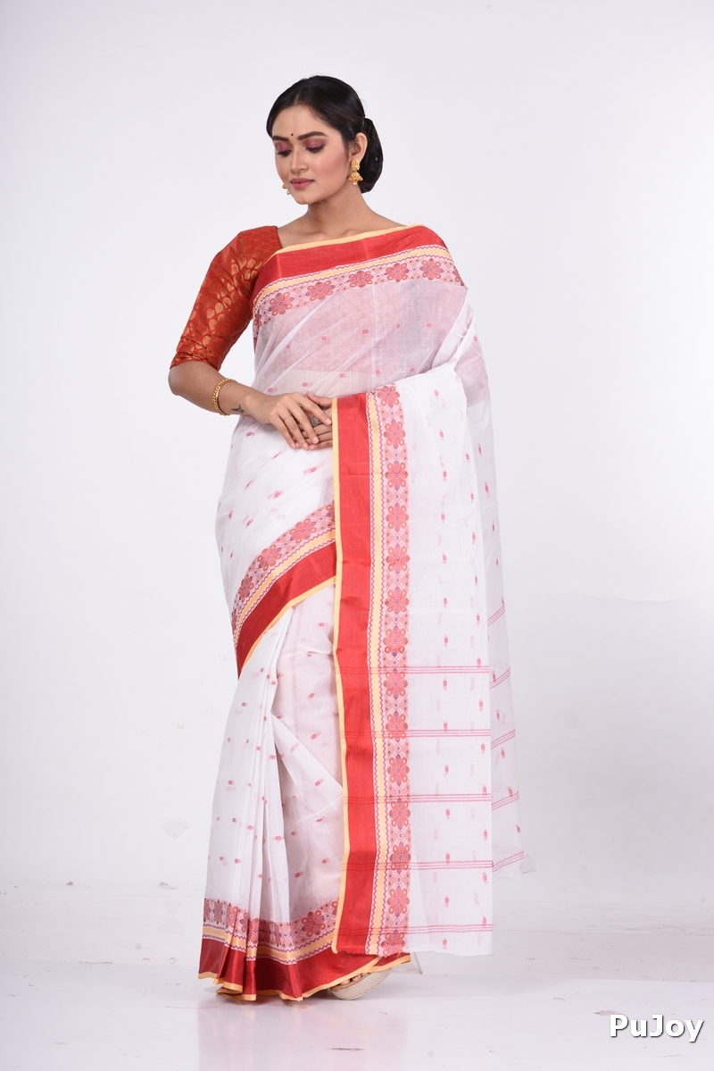 Red Pure Cotton VelvetPar_tant Tant Saree (699)