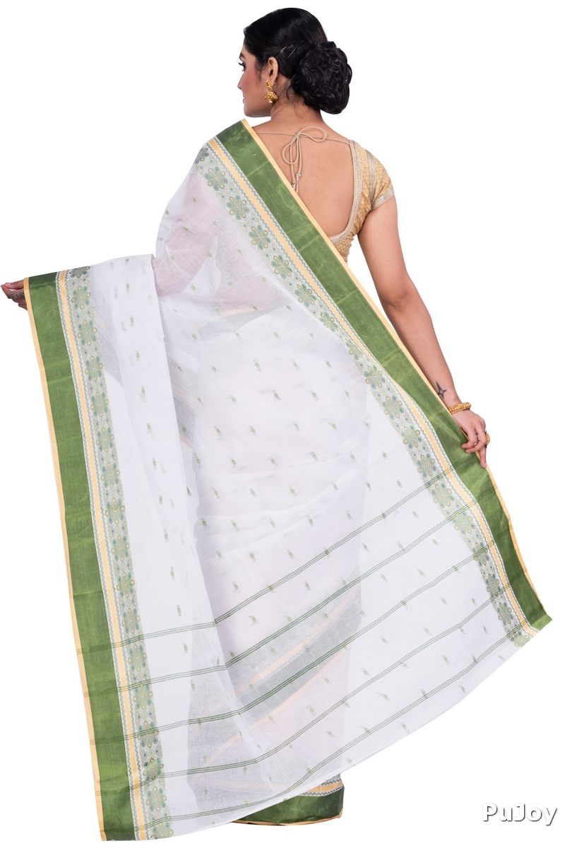Green Pure Cotton VelvetPar_tant Tant Saree (700)