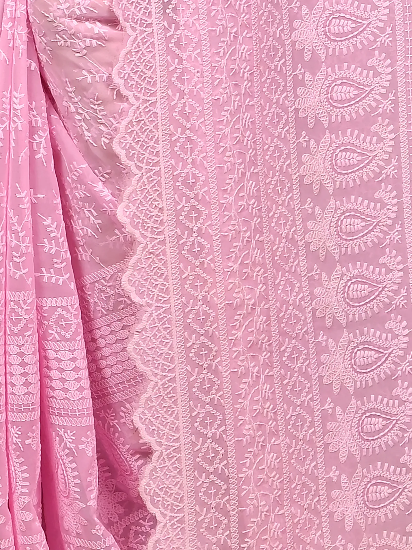 Baby Pink Cotton Parmon Chikankari Saree  (73)