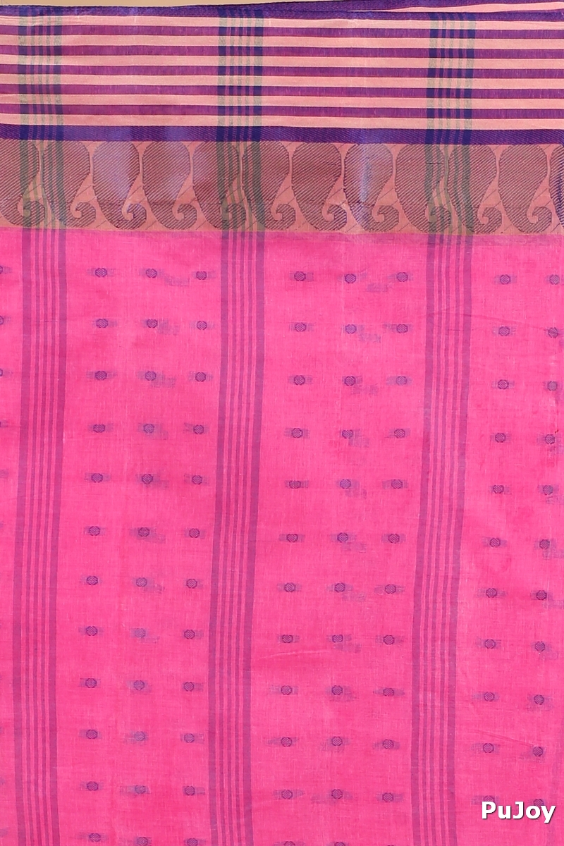Pink Pure Cotton Moti_Buti Tant Saree (746)
