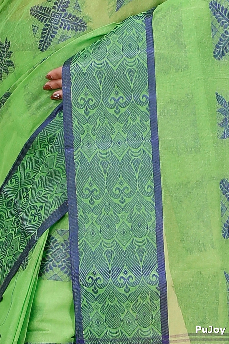 Green Pure Cotton Suparna Buti Tant Saree (756)