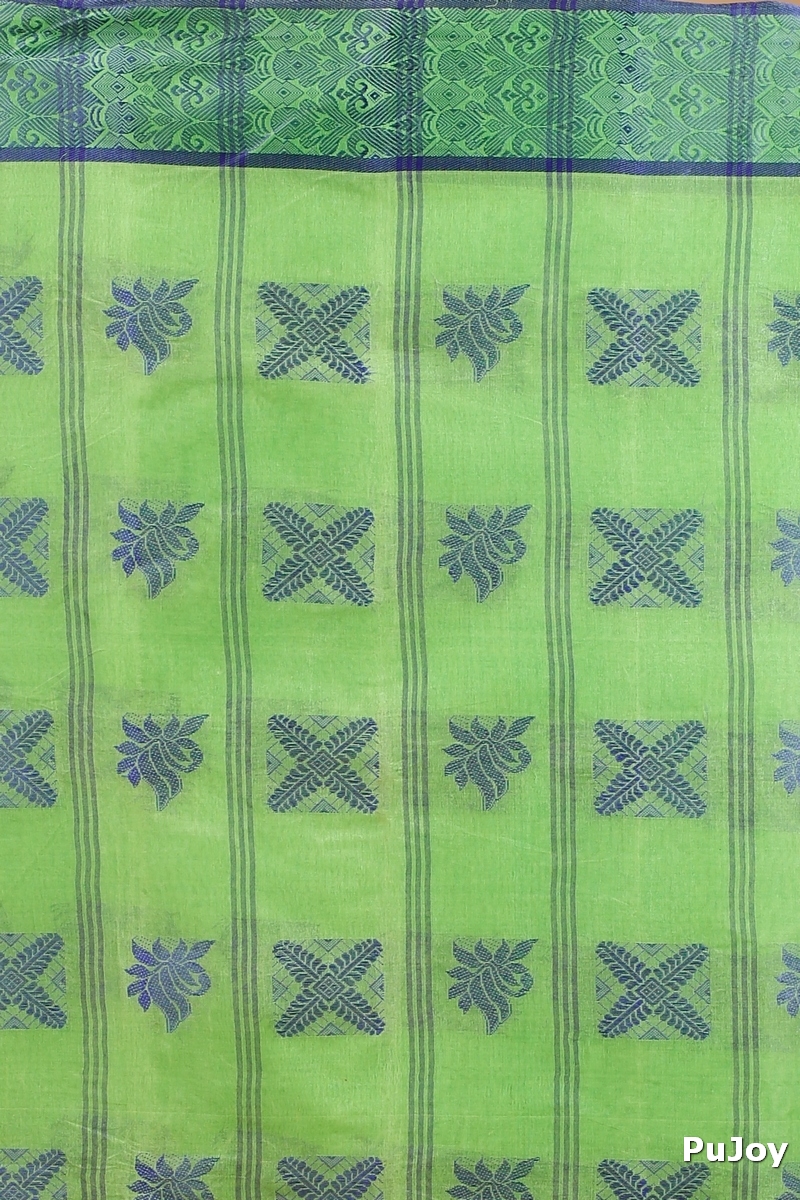 Green Pure Cotton Suparna Buti Tant Saree (756)