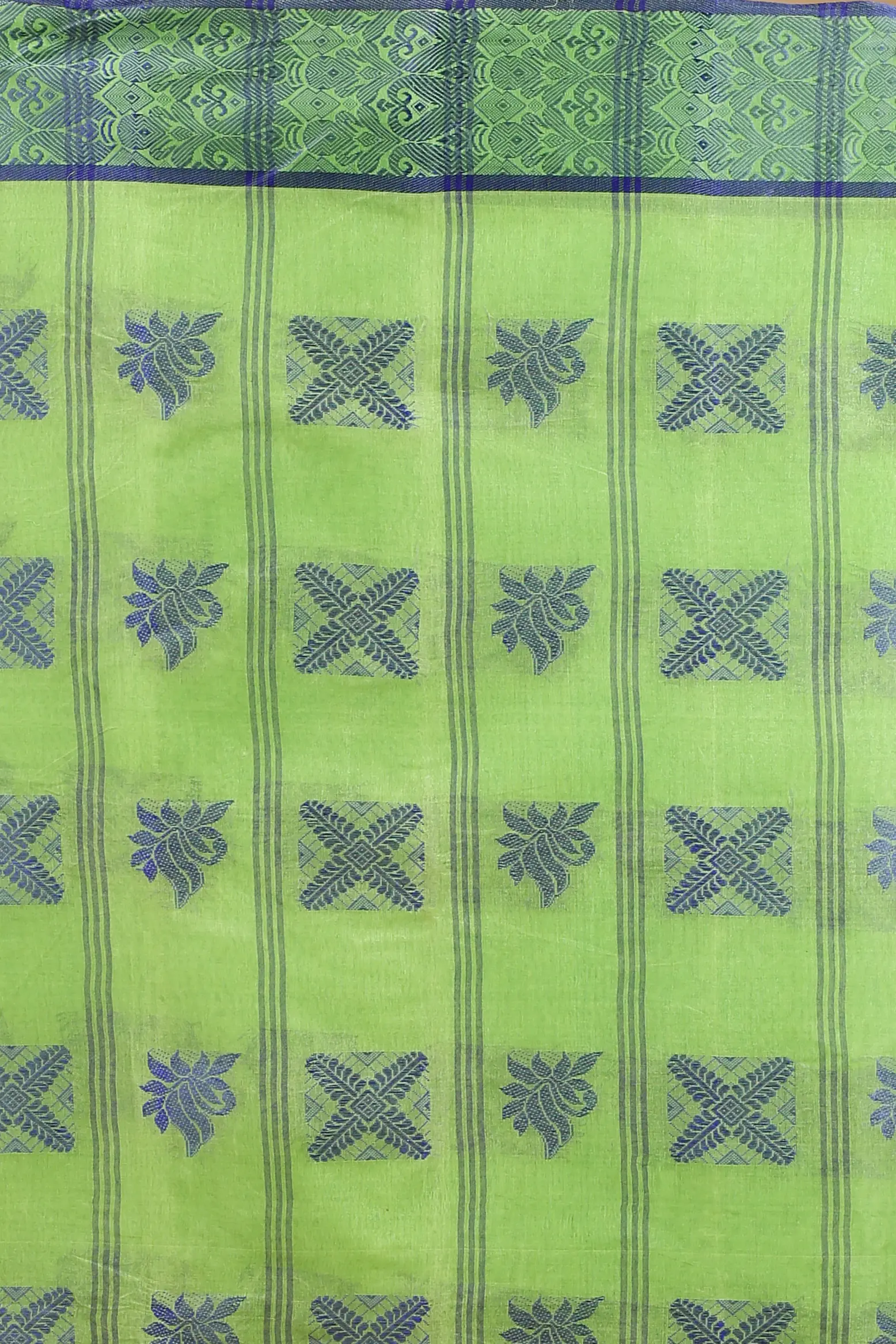 Green Pure Cotton Suparna Buti Tant Saree (756)