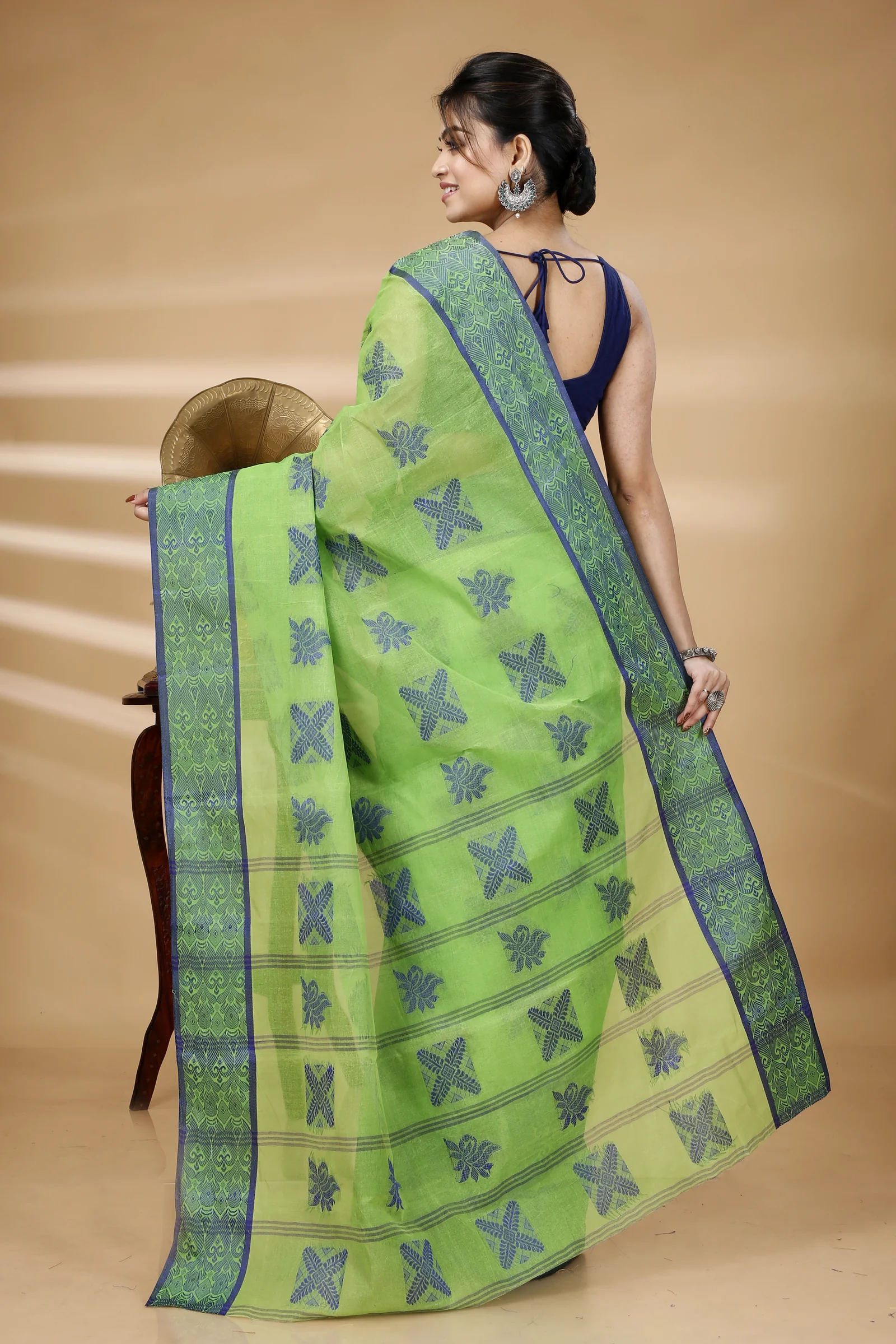 Green Pure Cotton Suparna Buti Tant Saree (756)