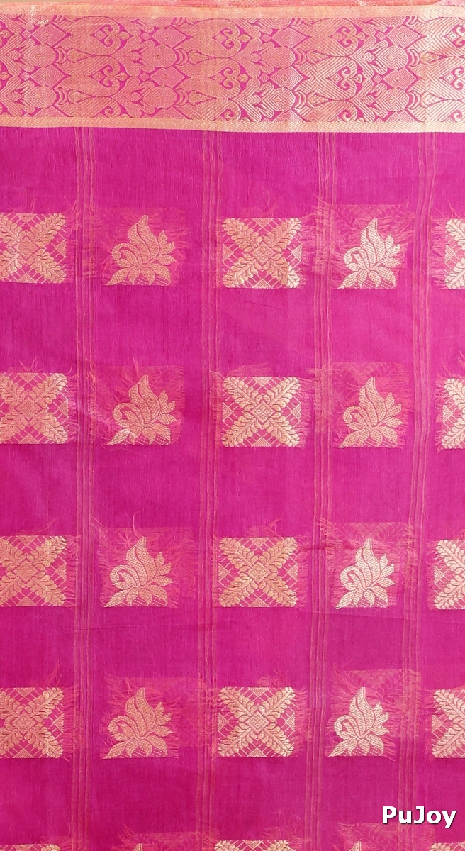 Purple Pure Cotton Suparna Buti Tant Saree (757)