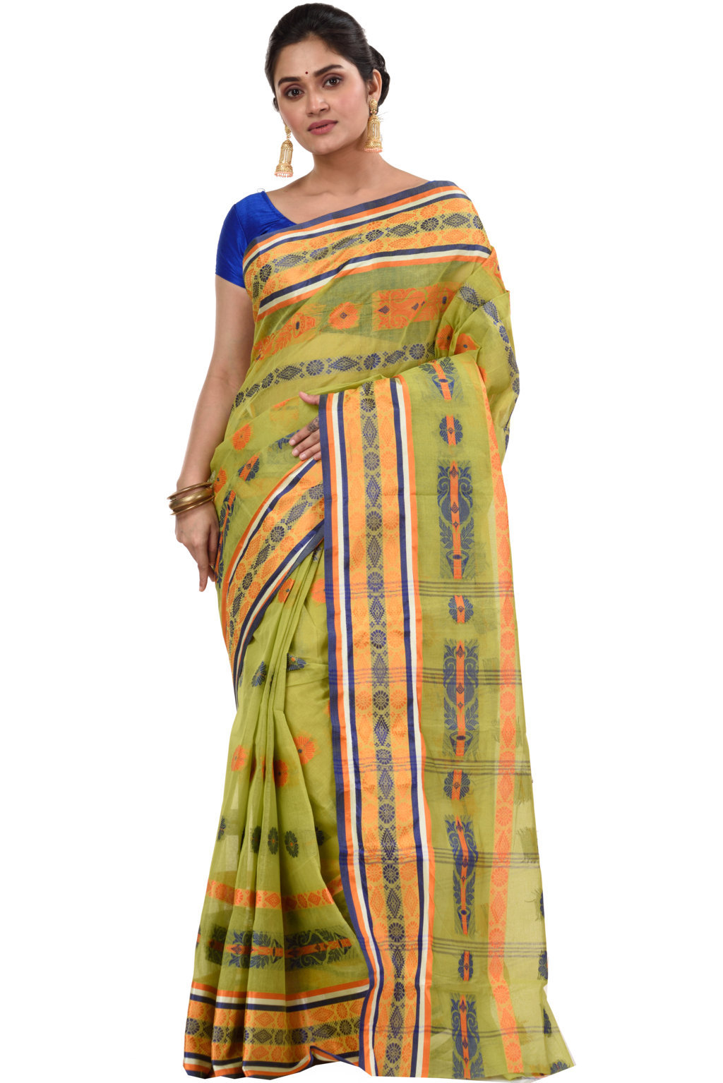 Green Pure Cotton Kadambori_Ankit Tant Saree (762)