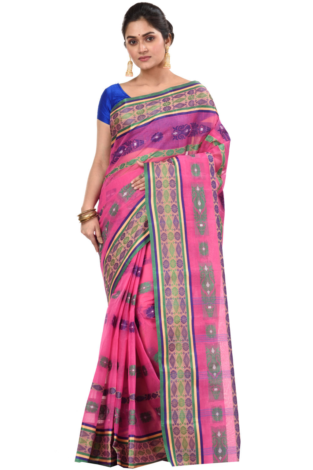 Pink Pure Cotton Kadambori_Ankit Tant Saree (763)