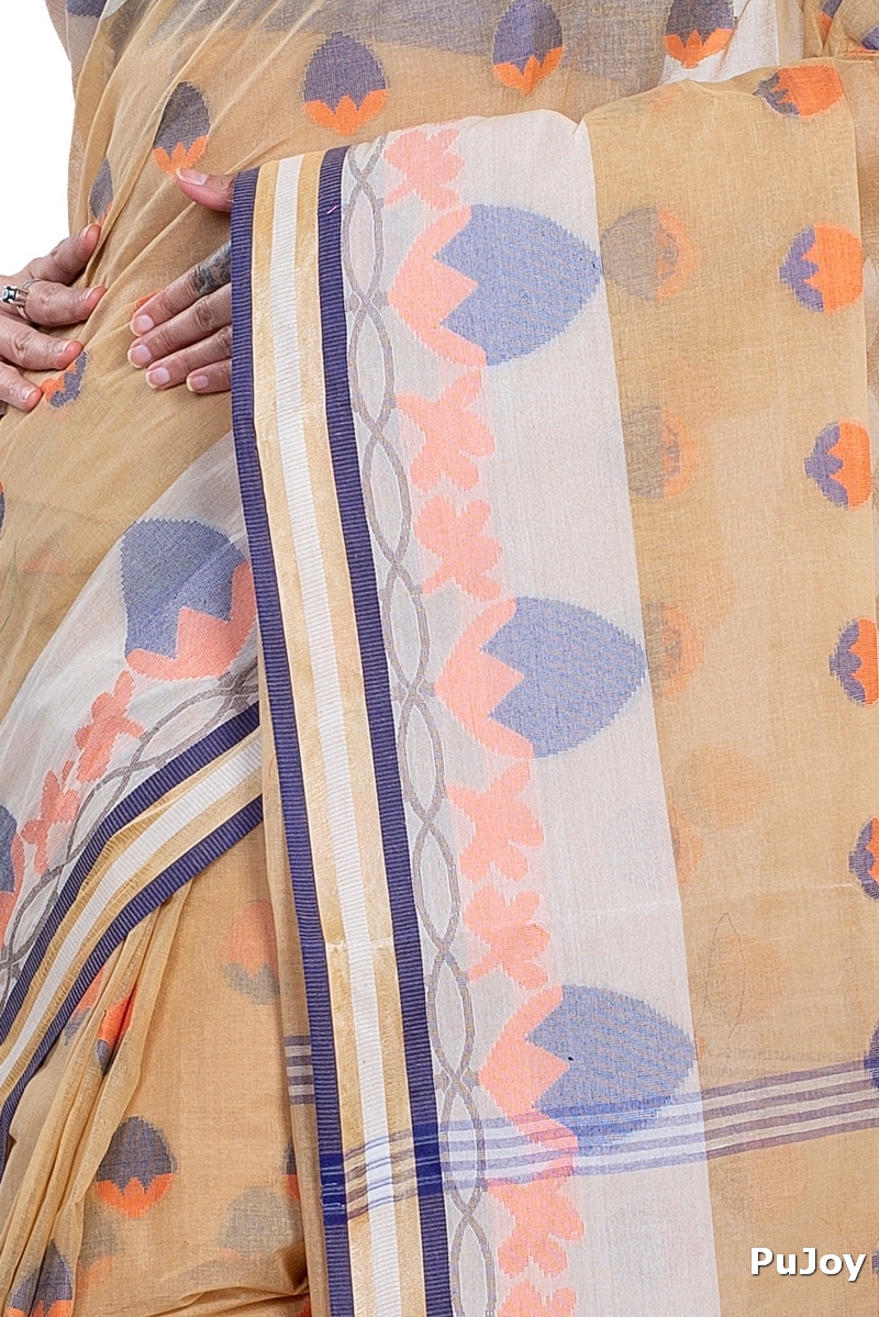 White Pure Cotton PaddaPar Tant Saree (775)