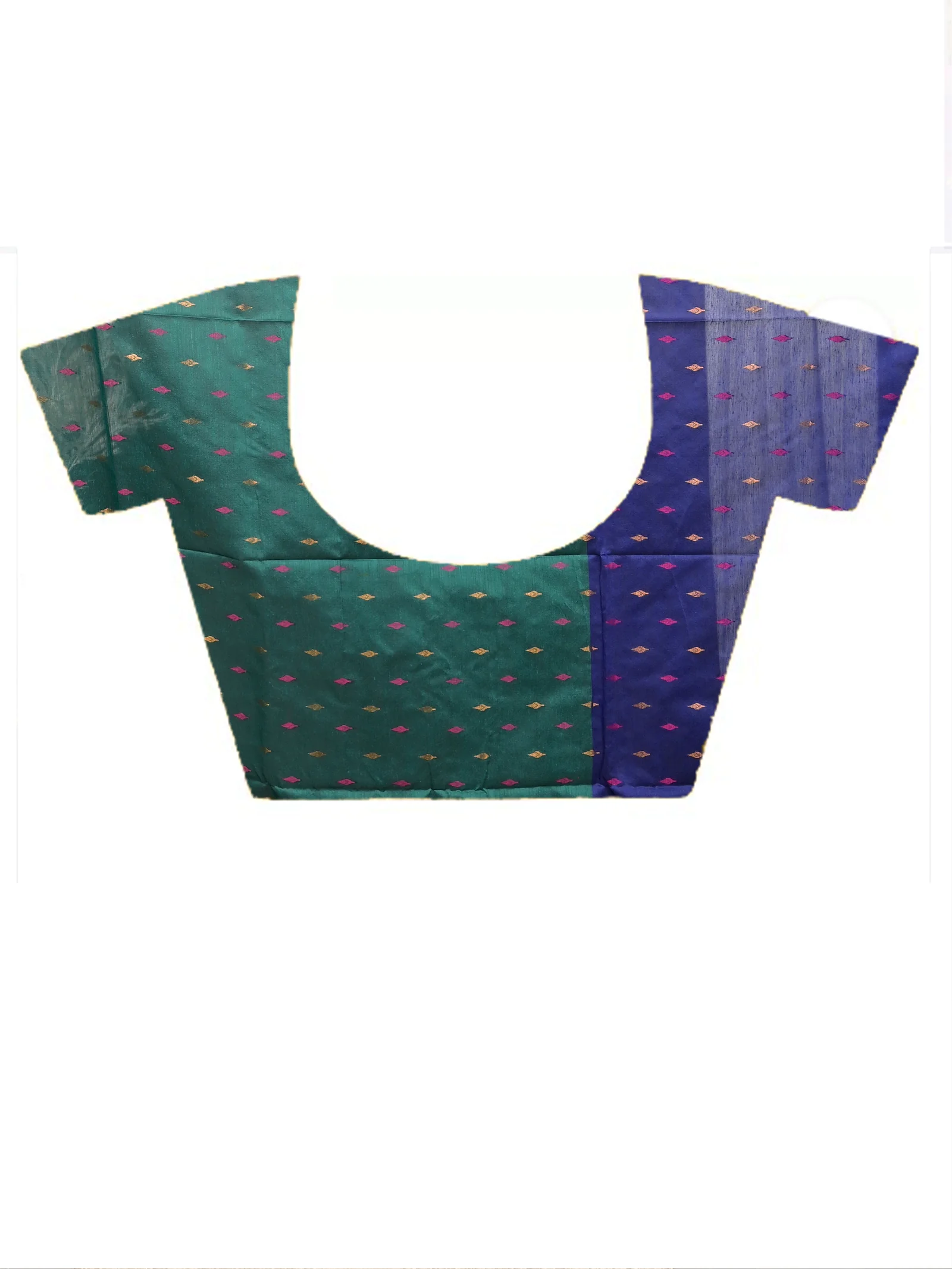 Blue Green Cotton Parvon Kanjivaram Silk Saree  (78)