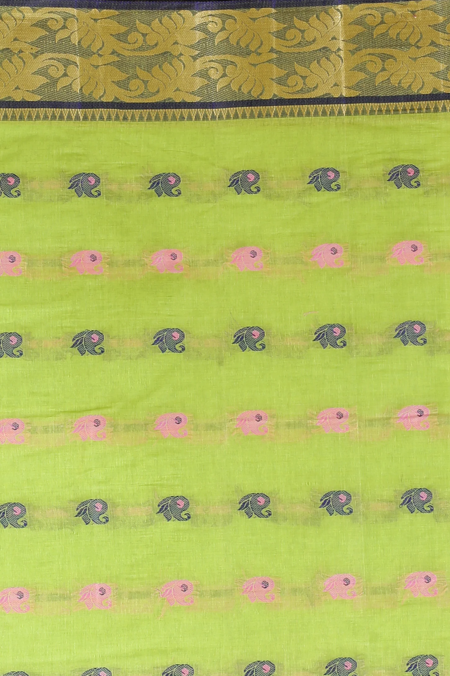 Green Pure Cotton HasFul Tant Saree (785)