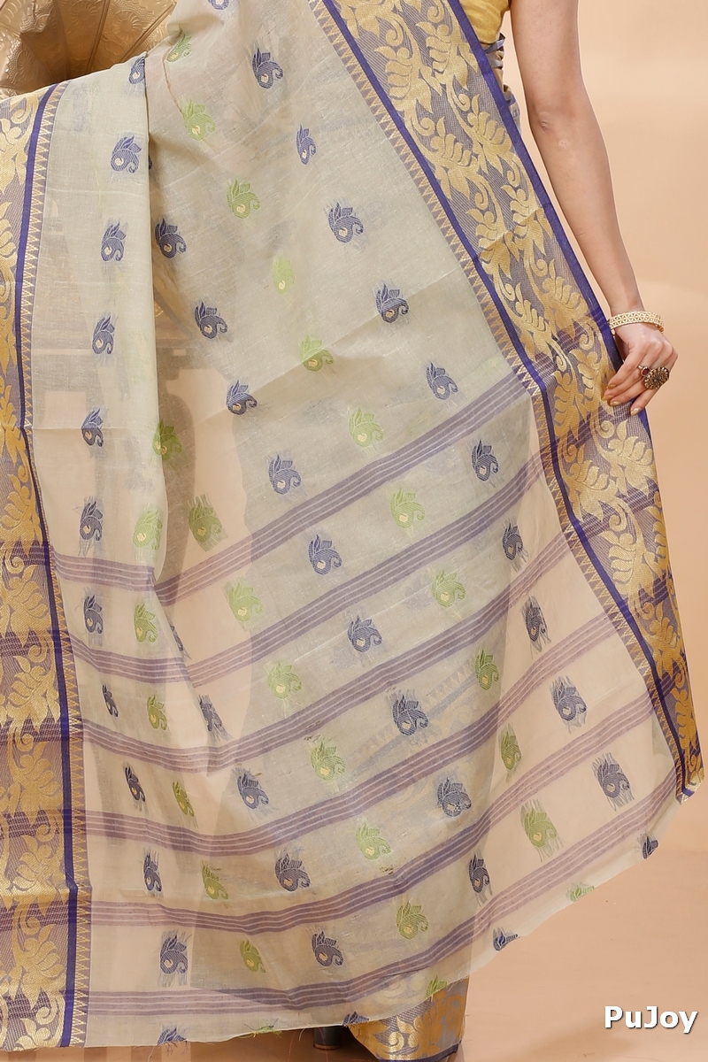 Grey Pure Cotton HasFul Tant Saree (786)