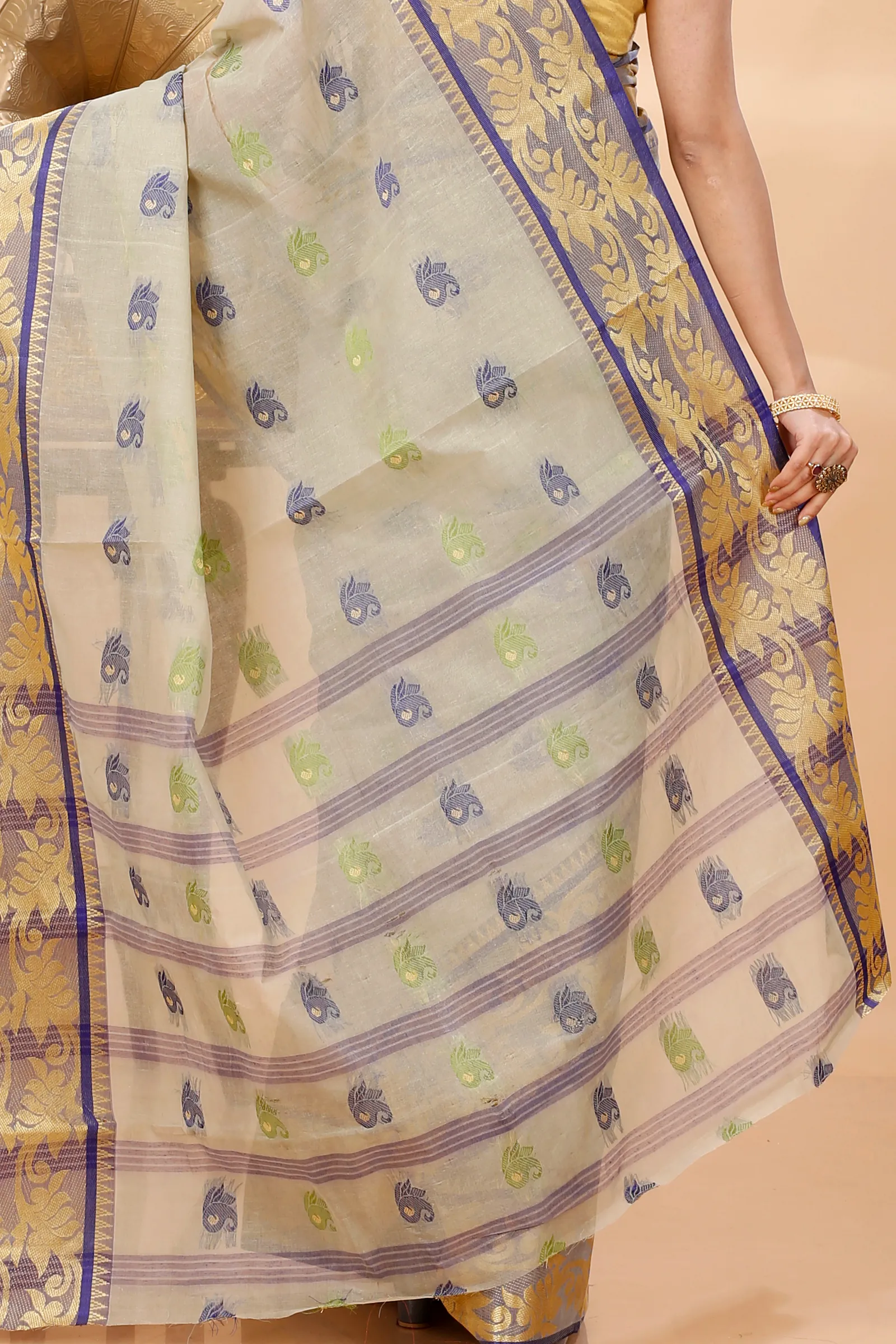 Grey Pure Cotton HasFul Tant Saree (786)