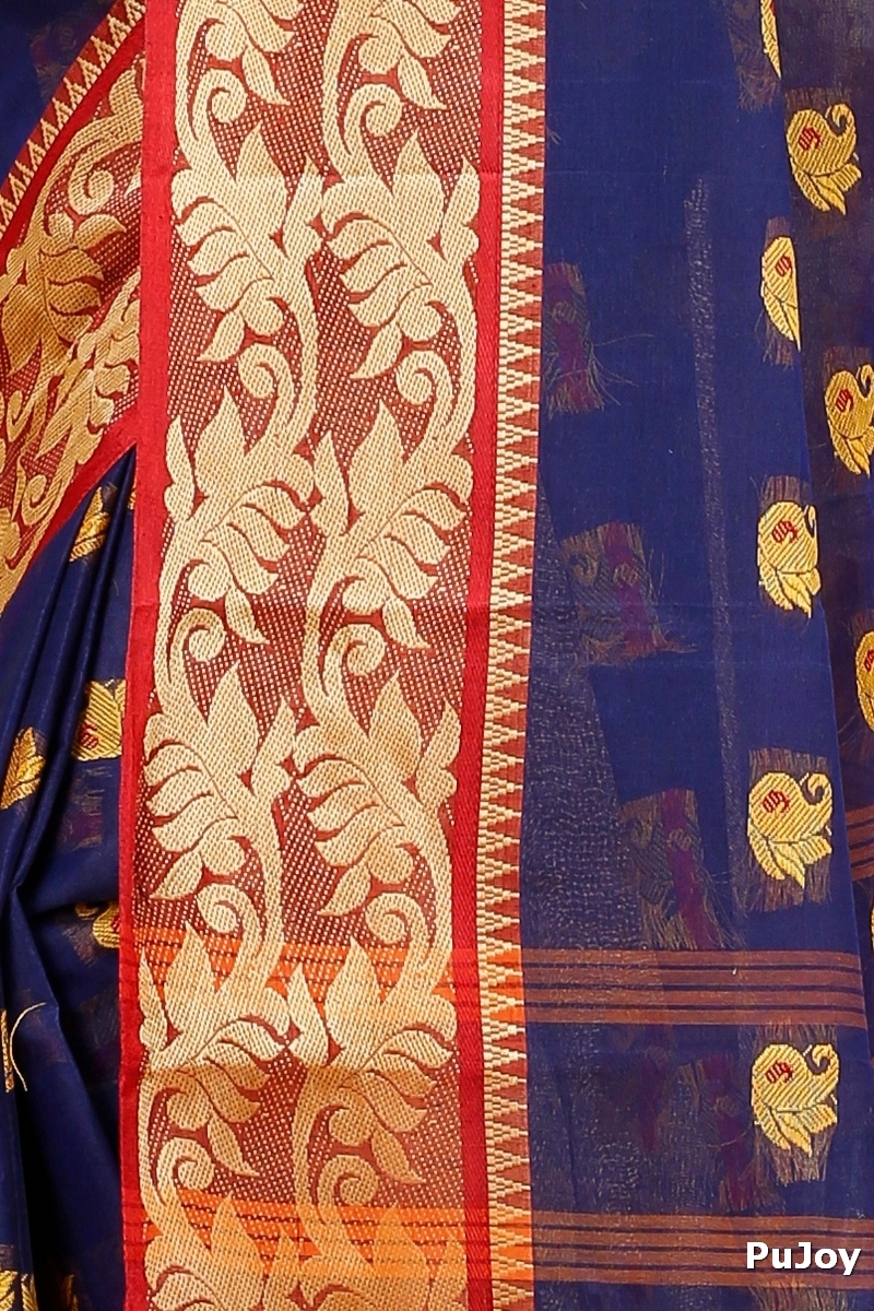 Naby Blue Pure Cotton HasFul Tant Saree (787)