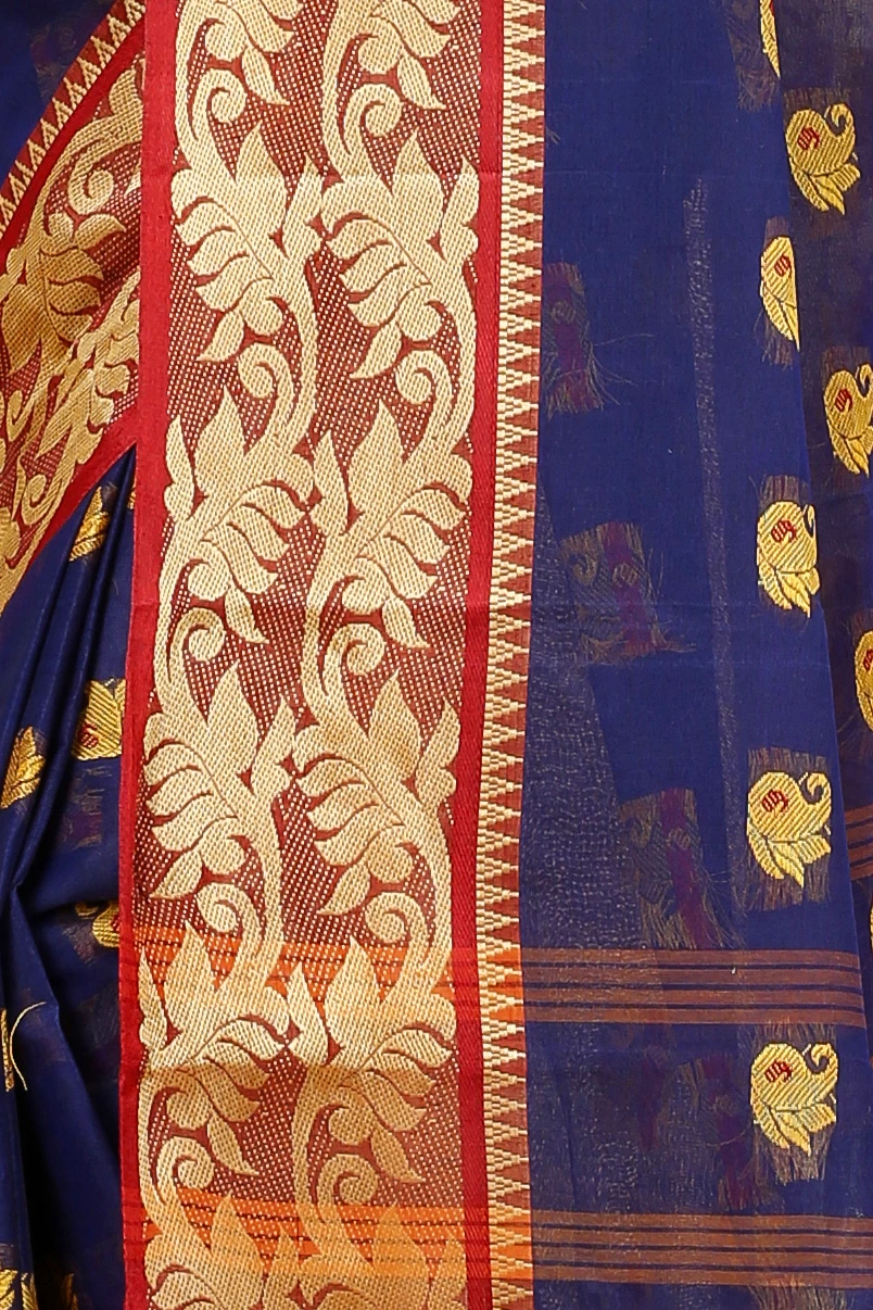 Naby Blue Pure Cotton HasFul Tant Saree (787)