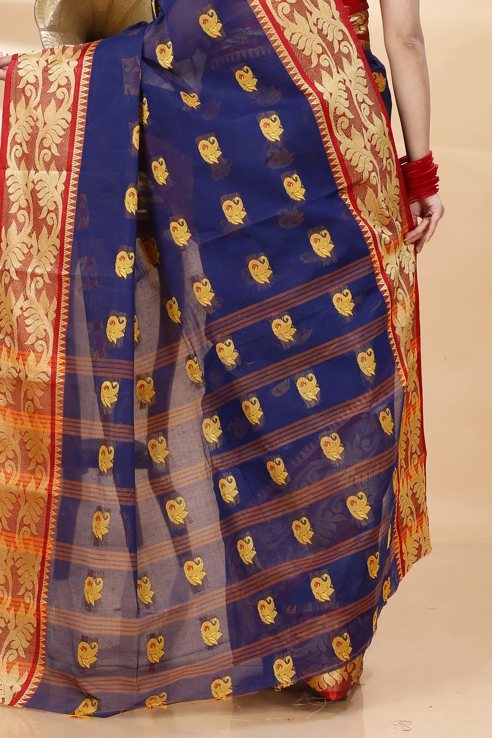 Naby Blue Pure Cotton HasFul Tant Saree (787)