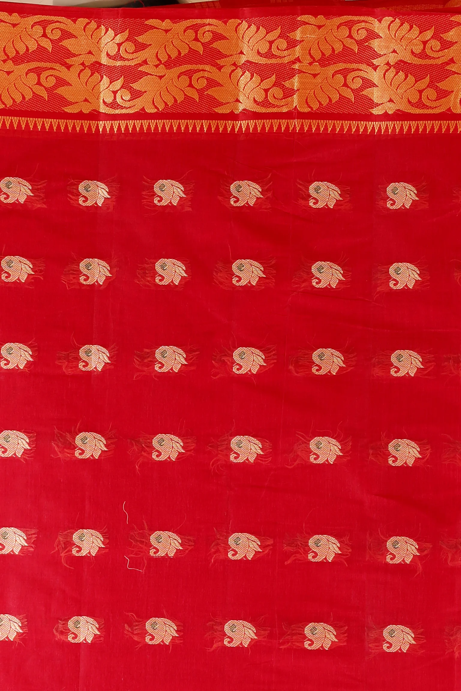 Red Pure Cotton HasFul Tant Saree (788)