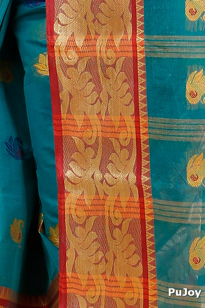 See Green Pure Cotton HasFul Tant Saree (789)