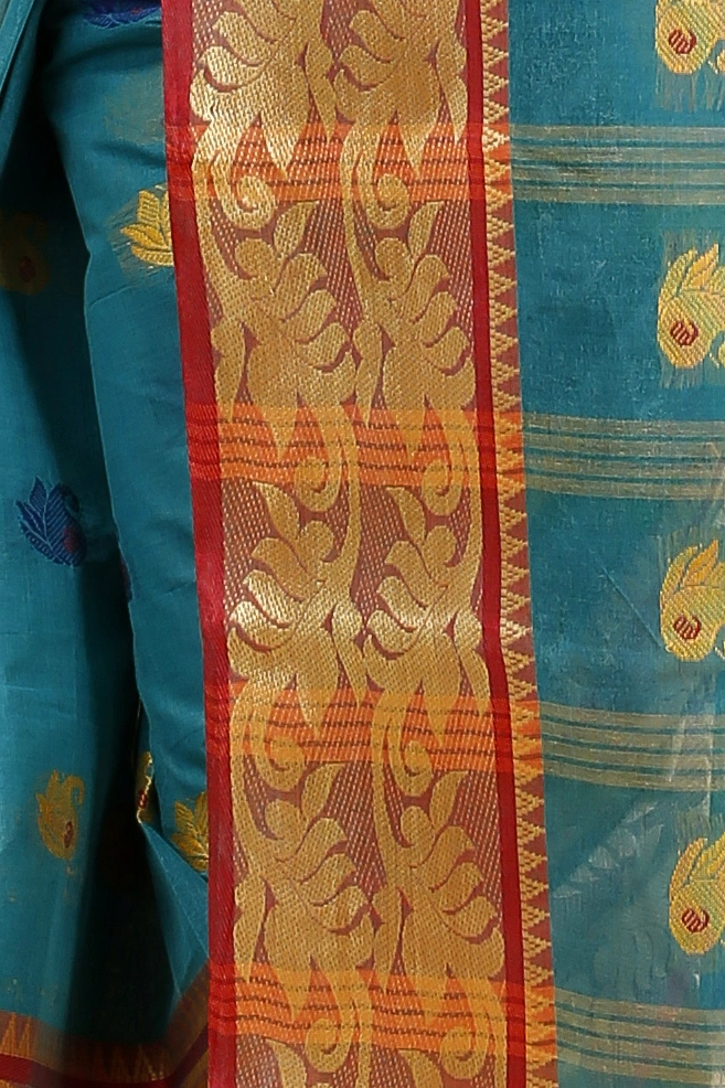See Green Pure Cotton HasFul Tant Saree (789)