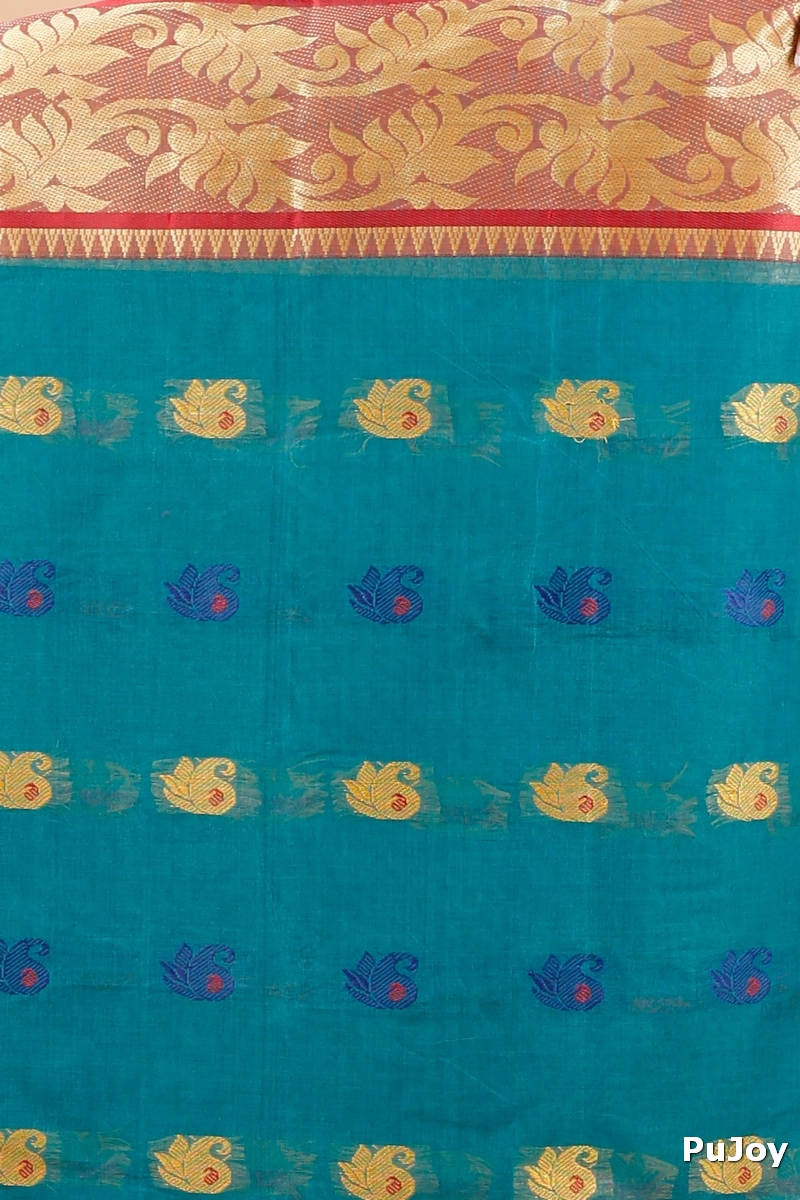 See Green Pure Cotton HasFul Tant Saree (789)