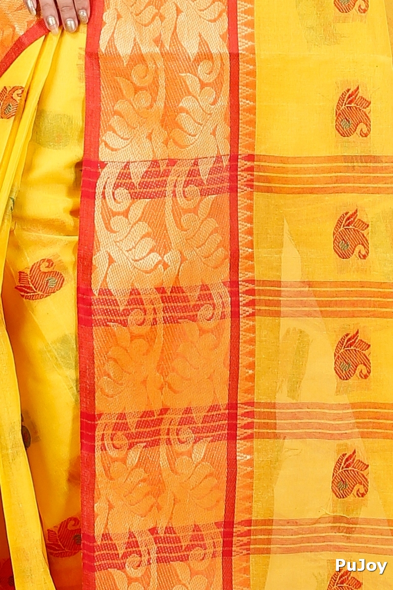 Yellow Pure Cotton HasFul Tant Saree (790)