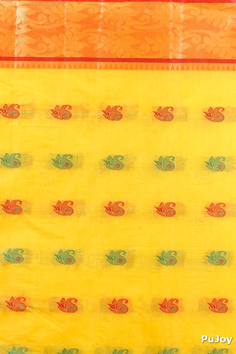 Yellow Pure Cotton HasFul Tant Saree (790)