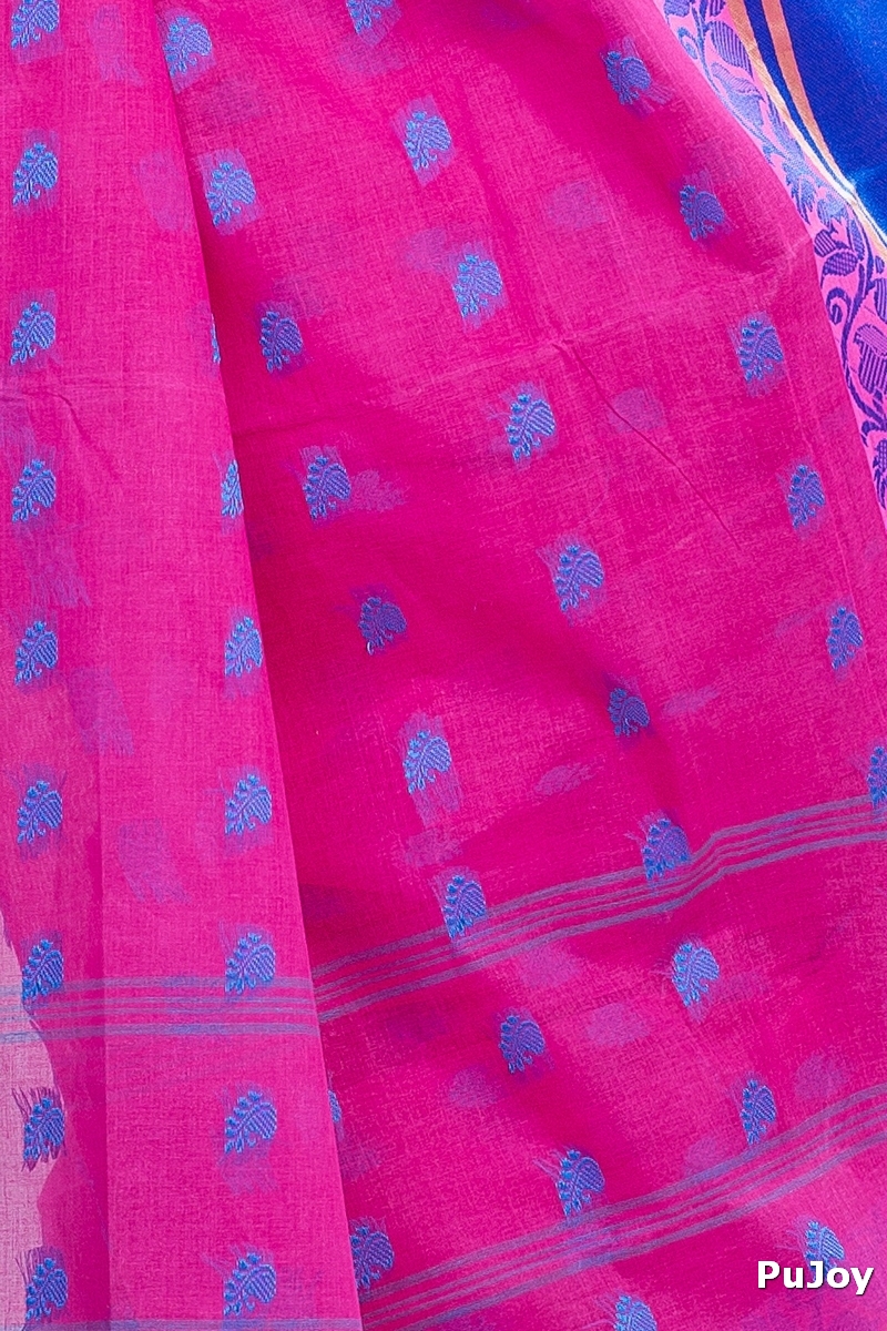 Pink Pure Cotton Sukla_Velvet Tant Saree (796)