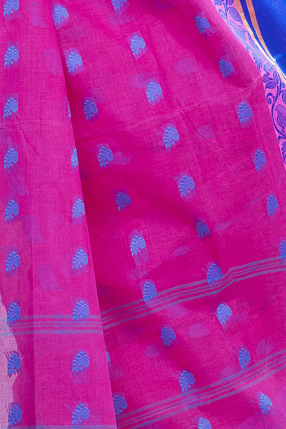 Pink Pure Cotton Sukla_Velvet Tant Saree (796)