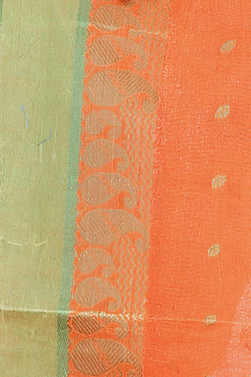 Orange Pure Cotton Rohel Tant Saree (8023)