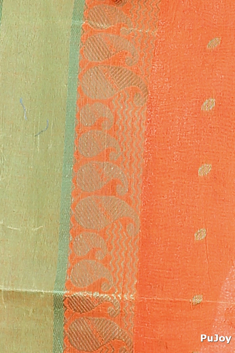 Orange Pure Cotton Rohel Tant Saree (8023)