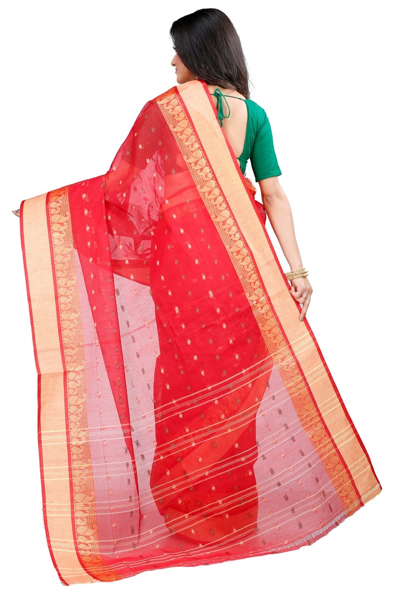 Red Pure Cotton Rohel Tant Saree (8024)