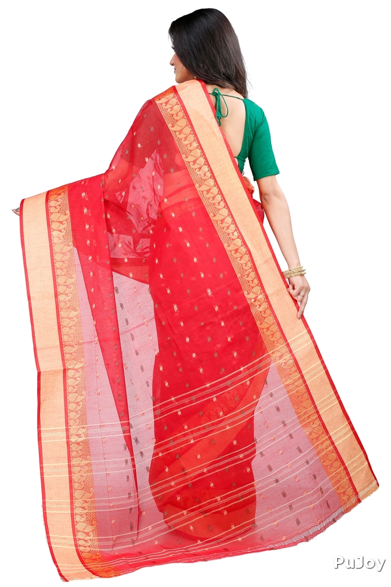 Red Pure Cotton Rohel Tant Saree (8024)