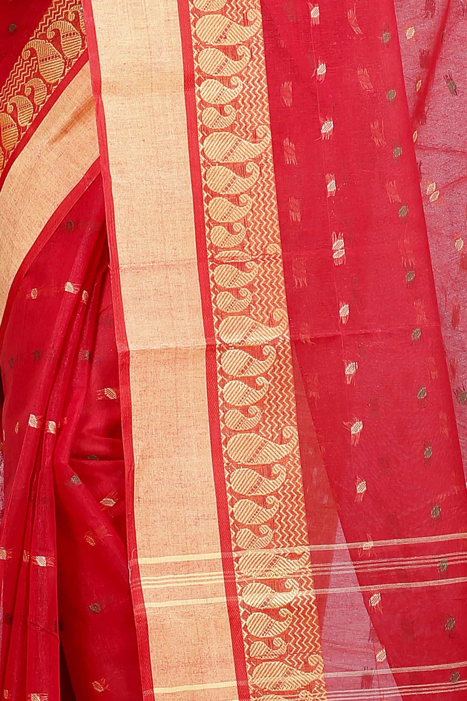 Red Pure Cotton Rohel Tant Saree (8024)