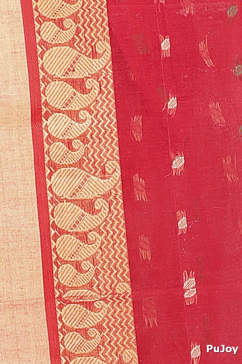 Red Pure Cotton Rohel Tant Saree (8024)