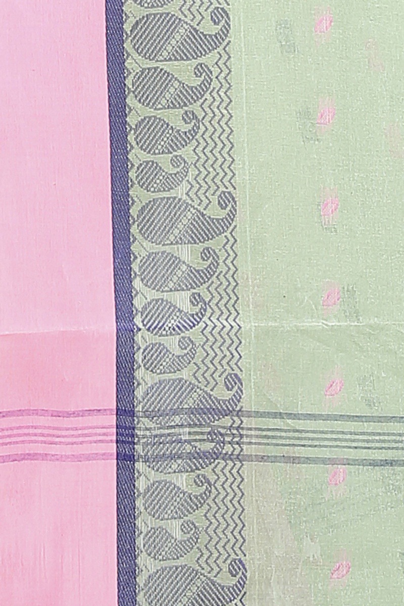 Olive Green Pure Cotton Rohel Tant Saree (8025)