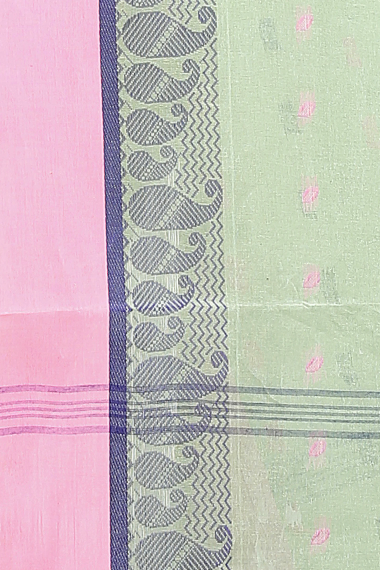 Olive Green Pure Cotton Rohel Tant Saree (8025)
