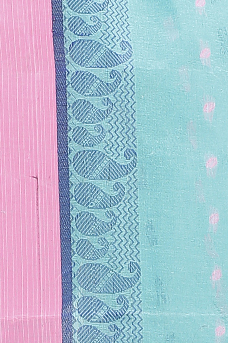 See Green Pure Cotton Rohel Tant Saree (8027)