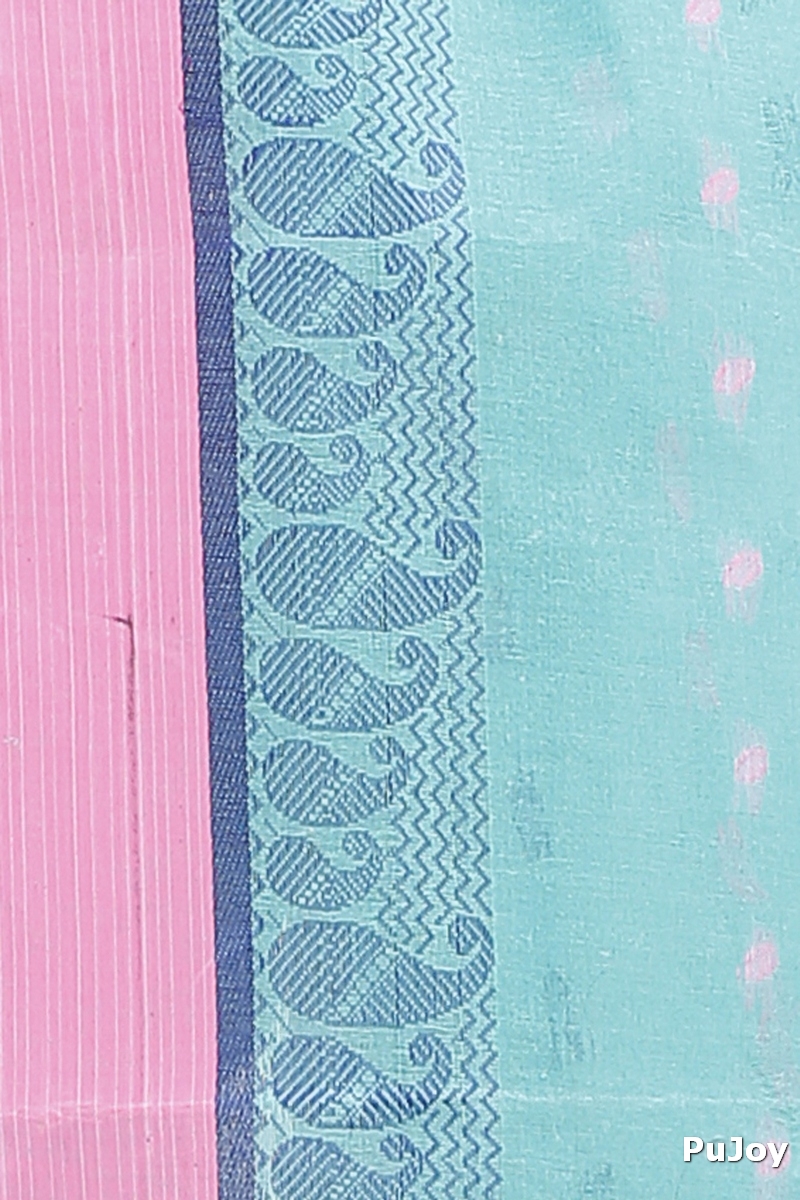 See Green Pure Cotton Rohel Tant Saree (8027)