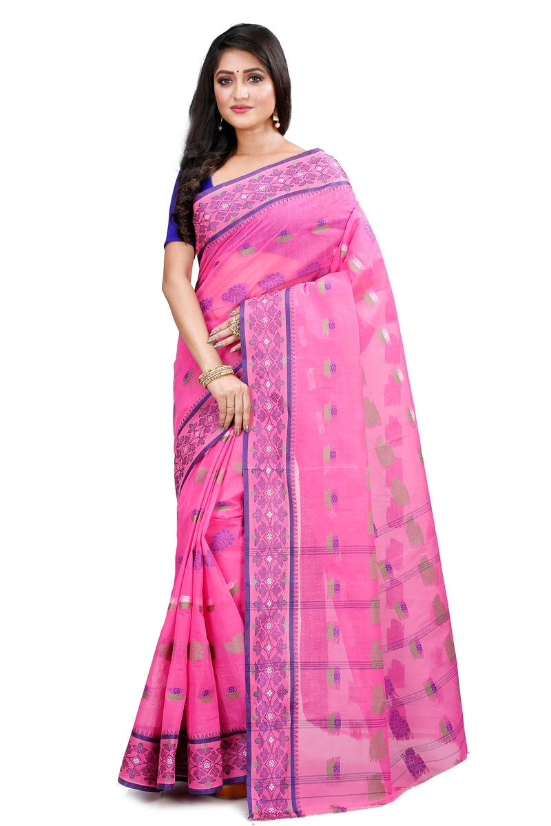 Pink Pure Cotton Rohini Tant Saree (8029)
