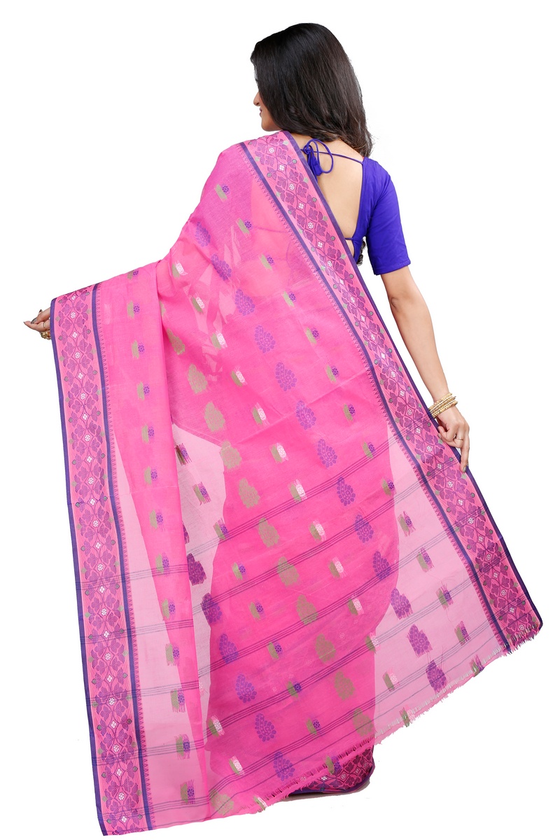 Pink Pure Cotton Rohini Tant Saree (8029)