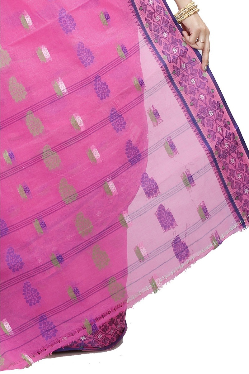 Pink Pure Cotton Rohini Tant Saree (8029)