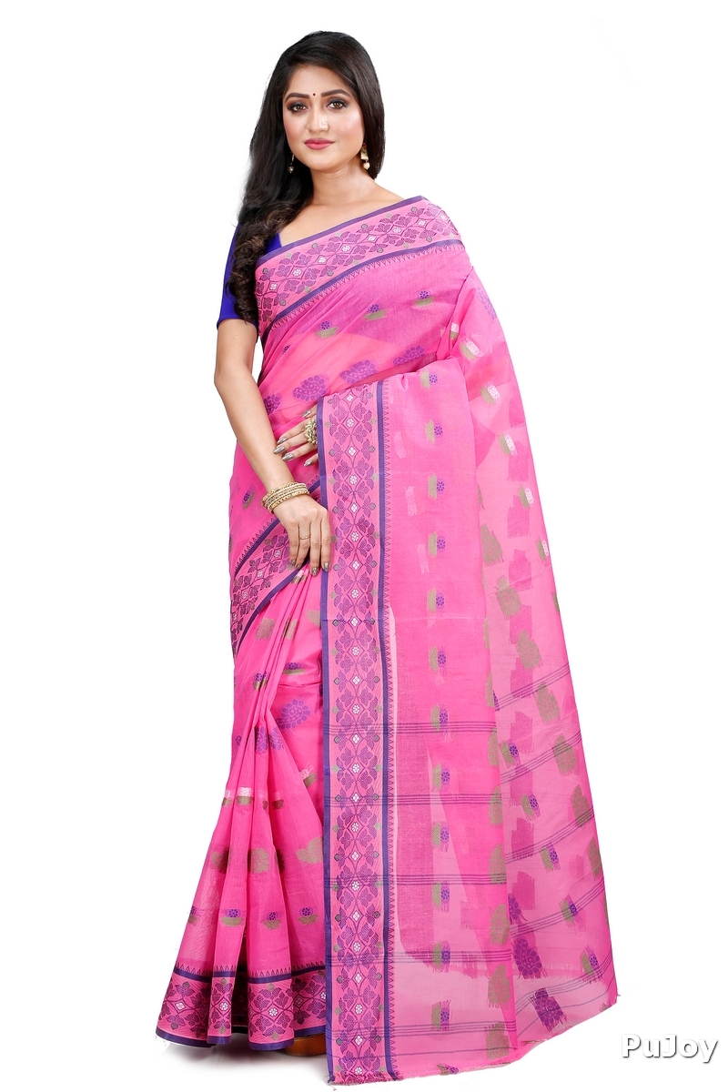 Pink Pure Cotton Rohini Tant Saree (8029)
