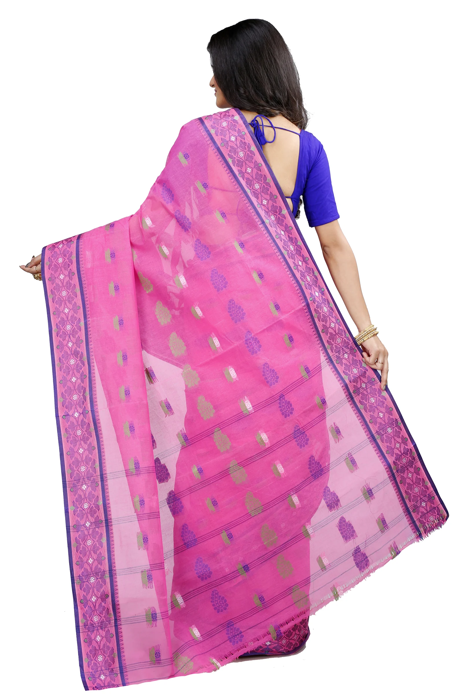 Pink Pure Cotton Rohini Tant Saree (8029)