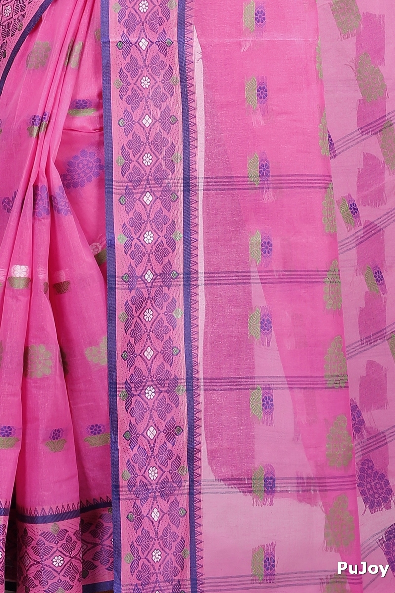 Pink Pure Cotton Rohini Tant Saree (8029)