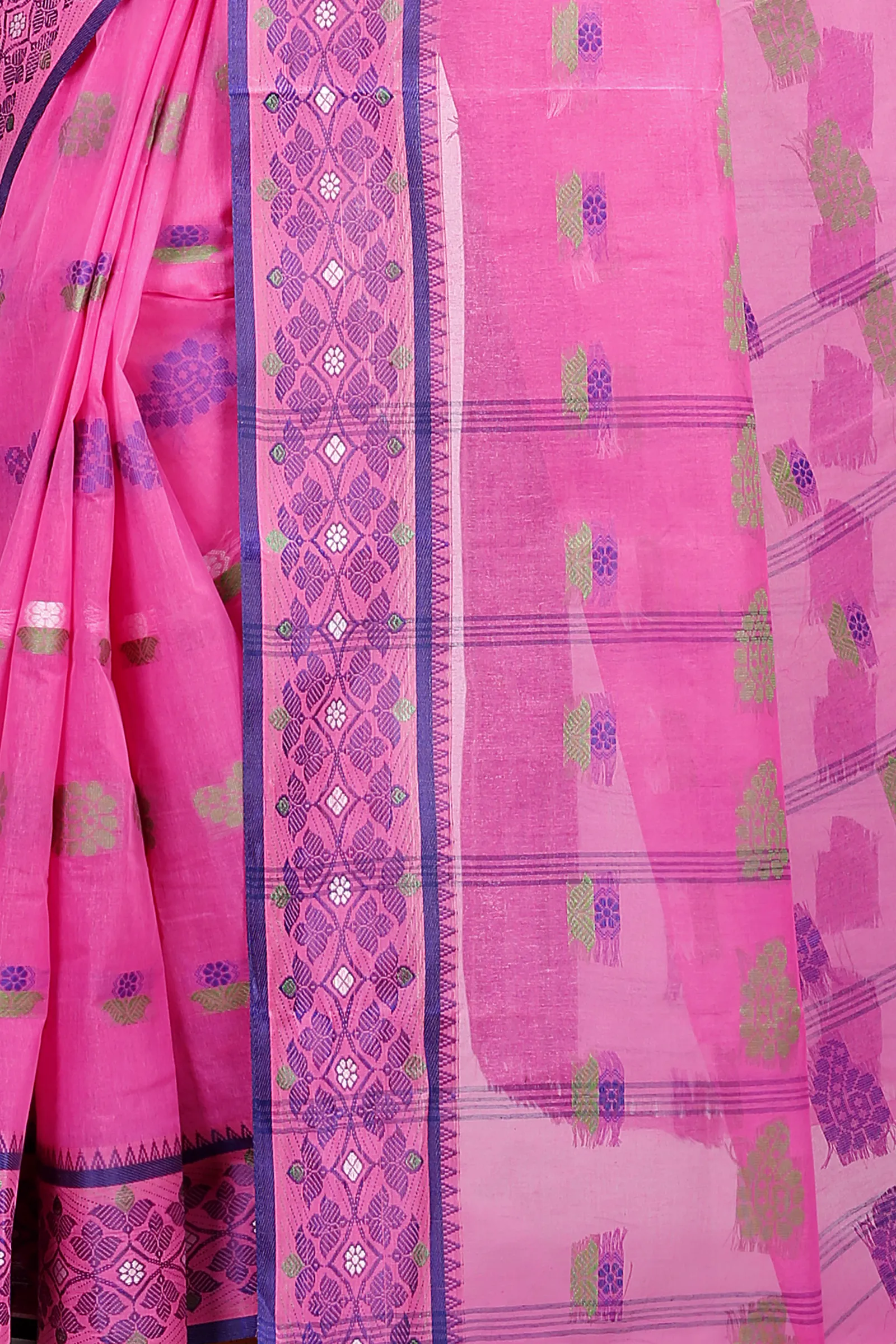 Pink Pure Cotton Rohini Tant Saree (8029)