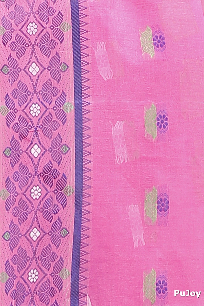 Pink Pure Cotton Rohini Tant Saree (8029)