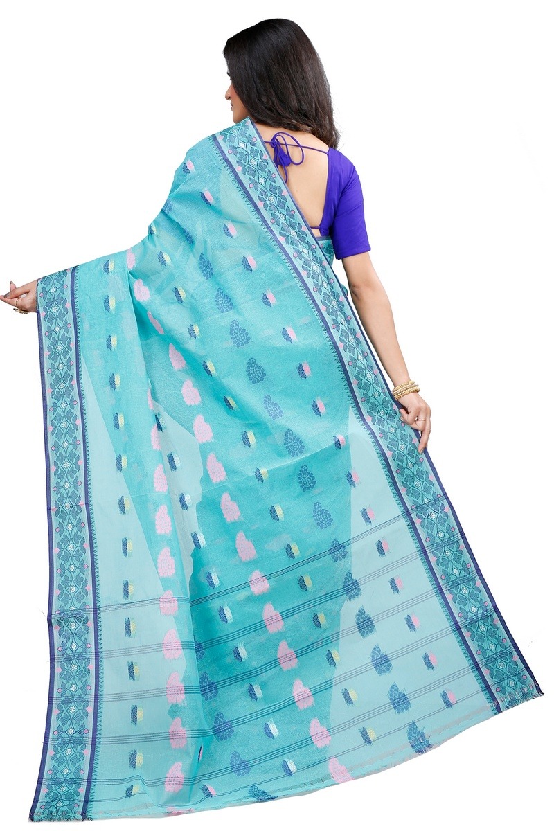 See Green Pure Cotton Rohini Tant Saree (8031)