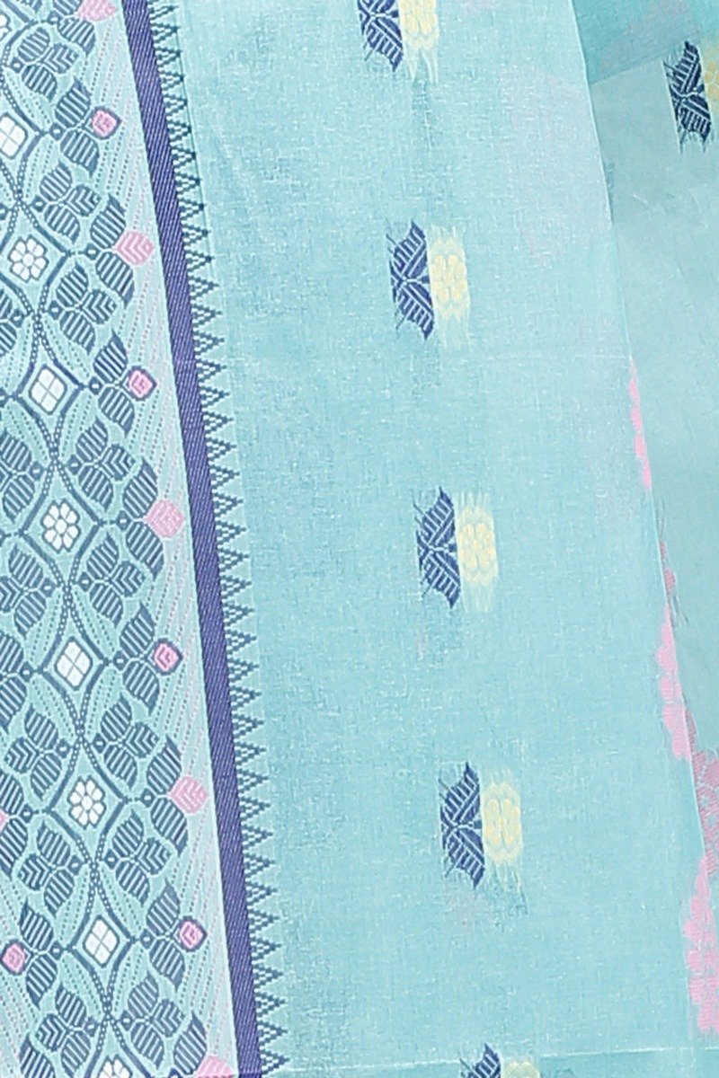 See Green Pure Cotton Rohini Tant Saree (8031)