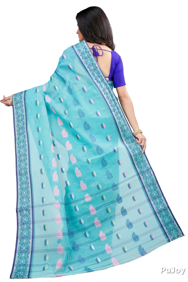 See Green Pure Cotton Rohini Tant Saree (8031)